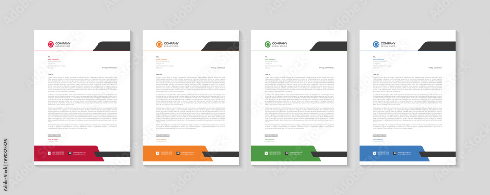 Vector modern corporate business letterhead template design Vector modern corporate business letterhead template design