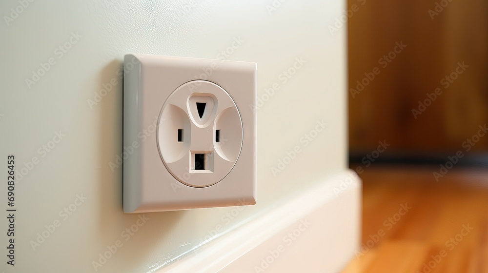 an electrical outlet exhibiting pareidolia, resembling a sad or shocked