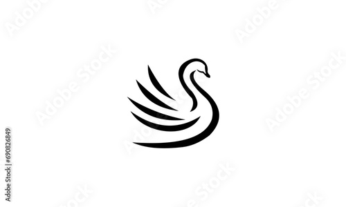 Fototapeta Naklejka Na Ścianę i Meble -  silhouette of a swan