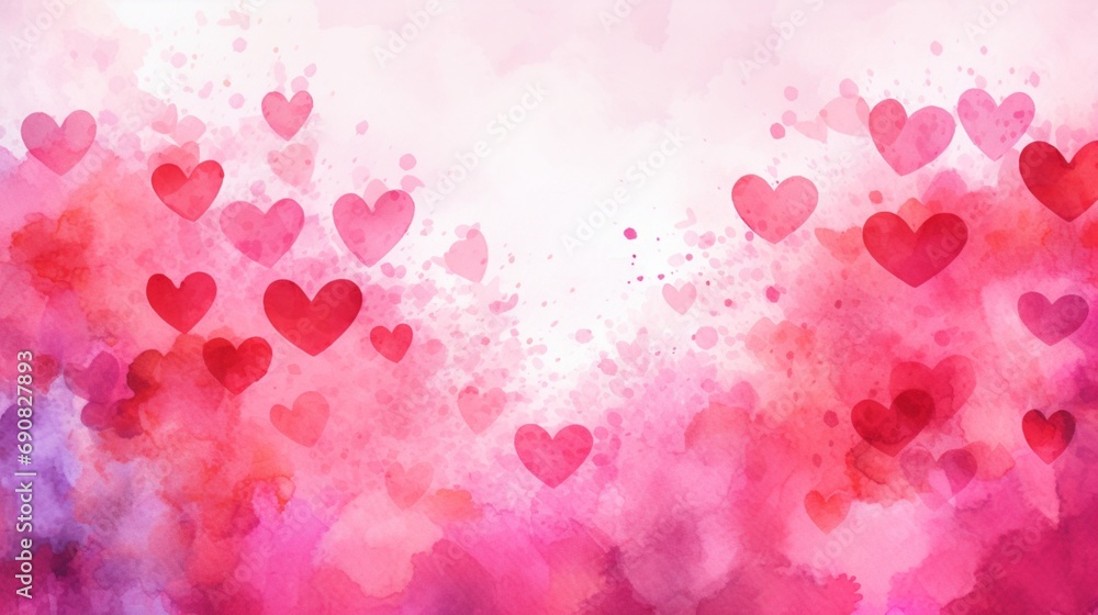 St. Valentines Day watercolor background, St. Valentines Day card background frame, Watercolor illustration with copy space, clipart for greeting cards, save the date, stationery design St. Valentines Day watercolor background, St. Valentines Day card background frame, Watercolor illustration with copy space, clipart for greeting cards, save the date, stationery design