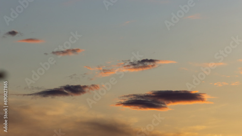 Cloudscape, Colored Clouds at Sunset - Beauty in Nature