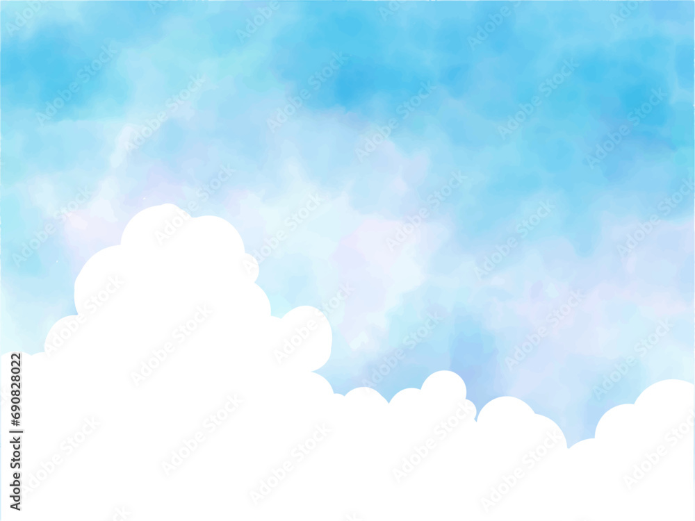 水彩風の青空のイラスト 水彩風の青空のイラスト