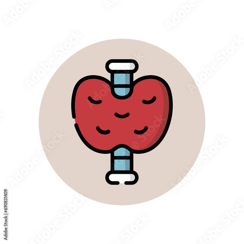 illustration of medical set icons such as body anatomy