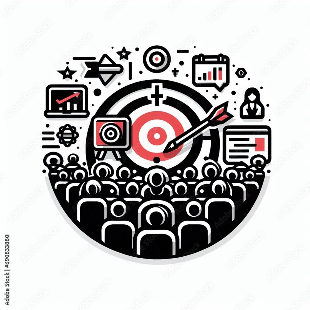 Illustration for audience target. ai generate