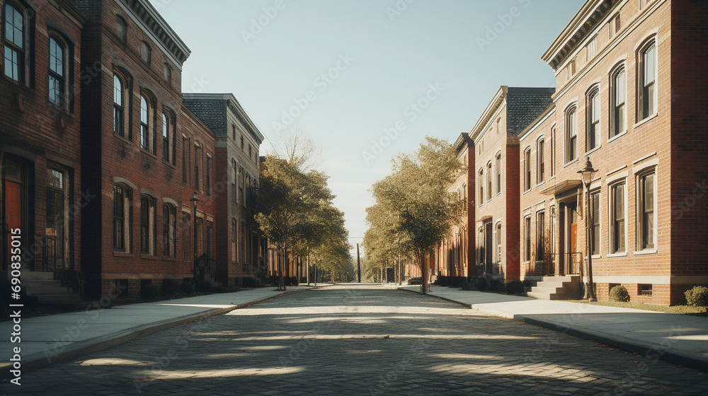 Red Brick Rows: A Suburban Panorama, Generative AI