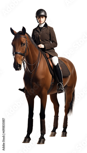 Jockey on Horse Isolated on Transparent Background 