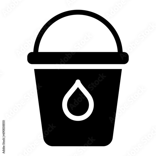 cleaning bucket glyph icon