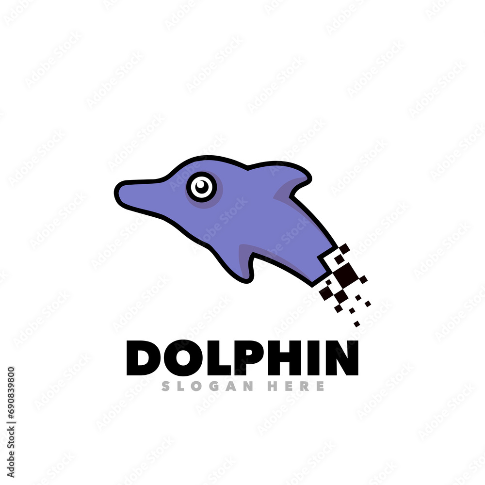 Obraz premium dolphin vector logo design