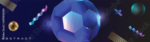 Modern background design with abstract 3d shape.