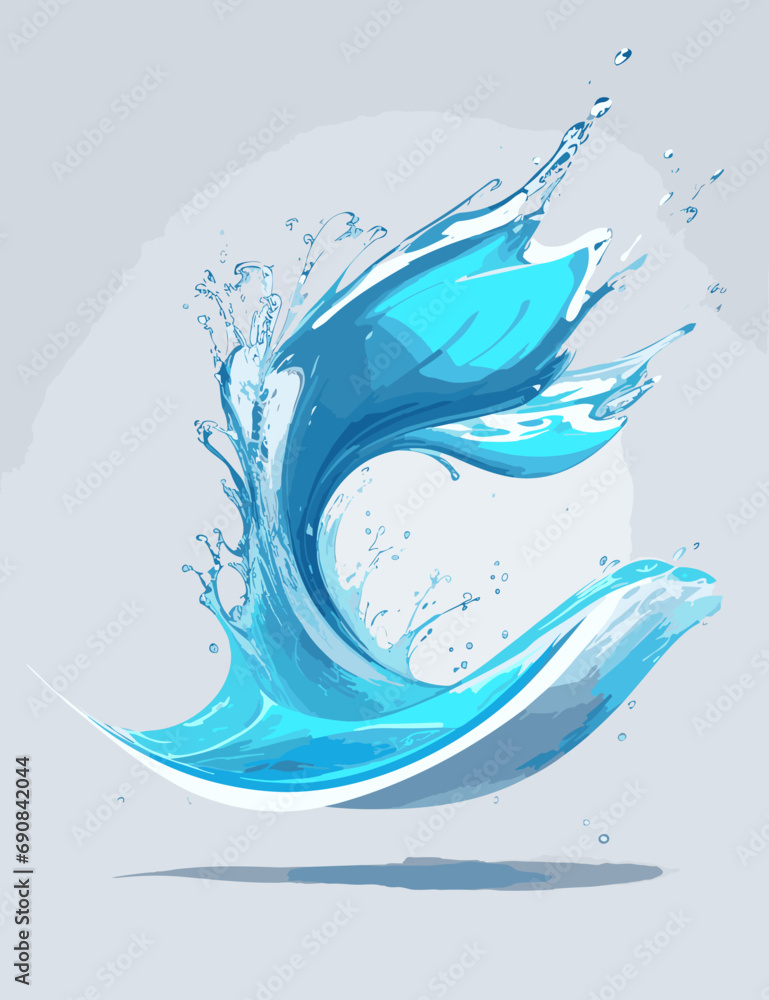 Fototapeta premium hires water splash logo with splash white backgrounds with beach water effect color blue sky 
