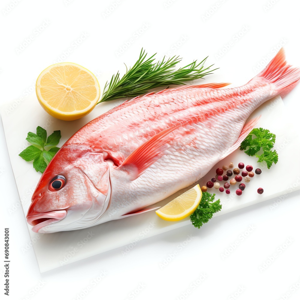 snapper fish steak real photo photorealistic stock