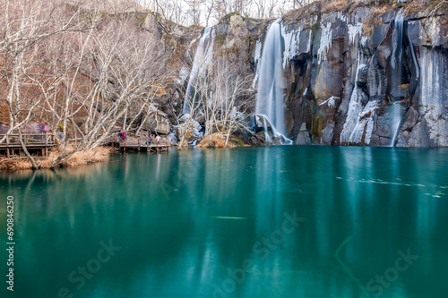 Changbai Mountain green pool in Changbai Mountain North scenic spot in two Baihe town, Antu County, Yanbian Korean Autonomous Prefecture, Jilin province, China.