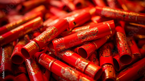 Firecrackers chinese new year 2024, year of the dragon celebration background