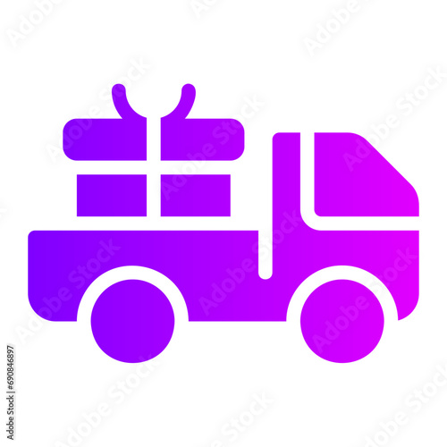 delivery truck gradient icon