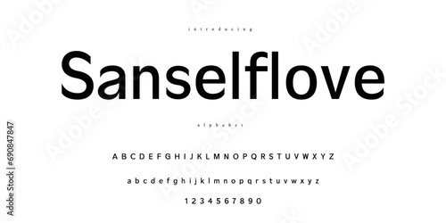 Simple Sans Serif Font Alphabet
