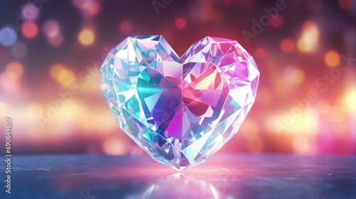 Crystal colorful heart