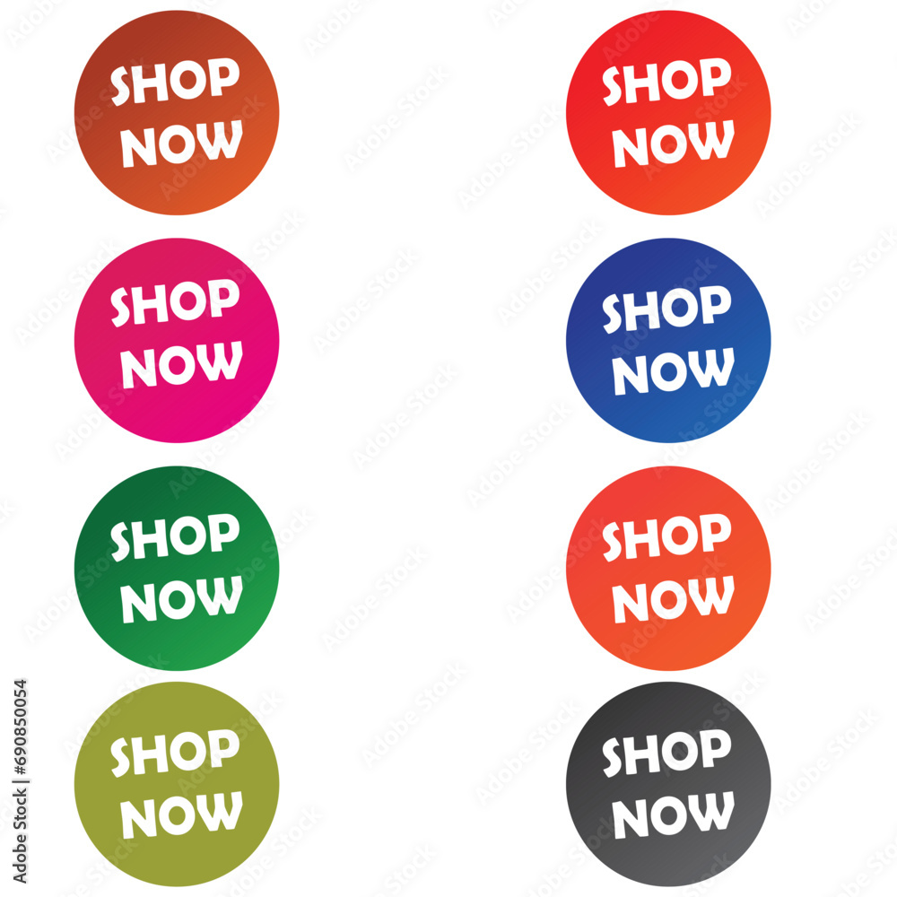 9 set of shop now buttons with cart icon. Buy now button for online shop. Vector illustration. 9 set of shop now buttons with cart icon. Buy now button for online shop. Vector illustration.
