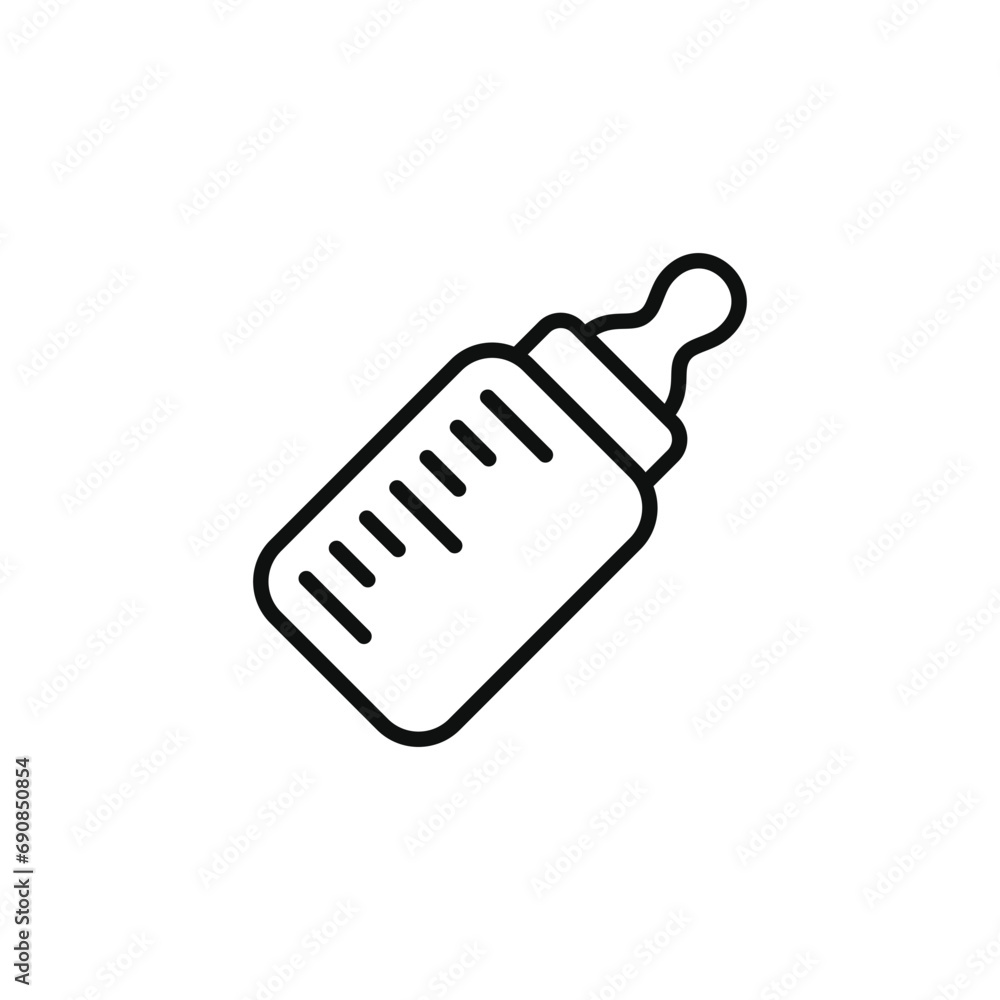 Baby milk bottle line icon isolated on white background Baby milk bottle line icon isolated on white background