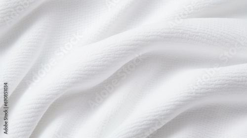 Close-up texture of white cloth against a plain background