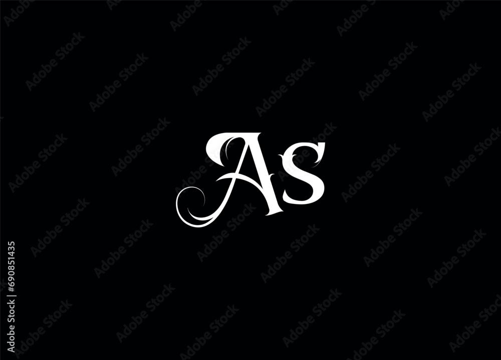 AS initial letter icon logo design and vector AS initial letter icon logo design and vector