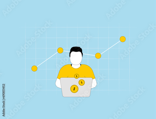 Economic supercycles and systemic megatrends concept. Investment themes and opportunities in long-term growth in global markets and economies. Vector illustration isolated on white background