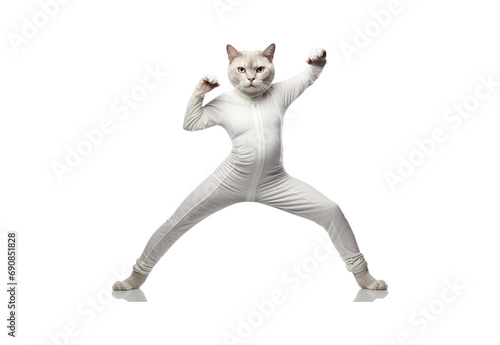 A_cat_wearing_a_Gymnastics_outfit_sharp_dark_full