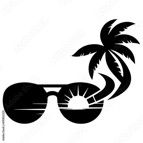 Sunglass Icon vector art illustration , a simple sunglass vector silhouette
