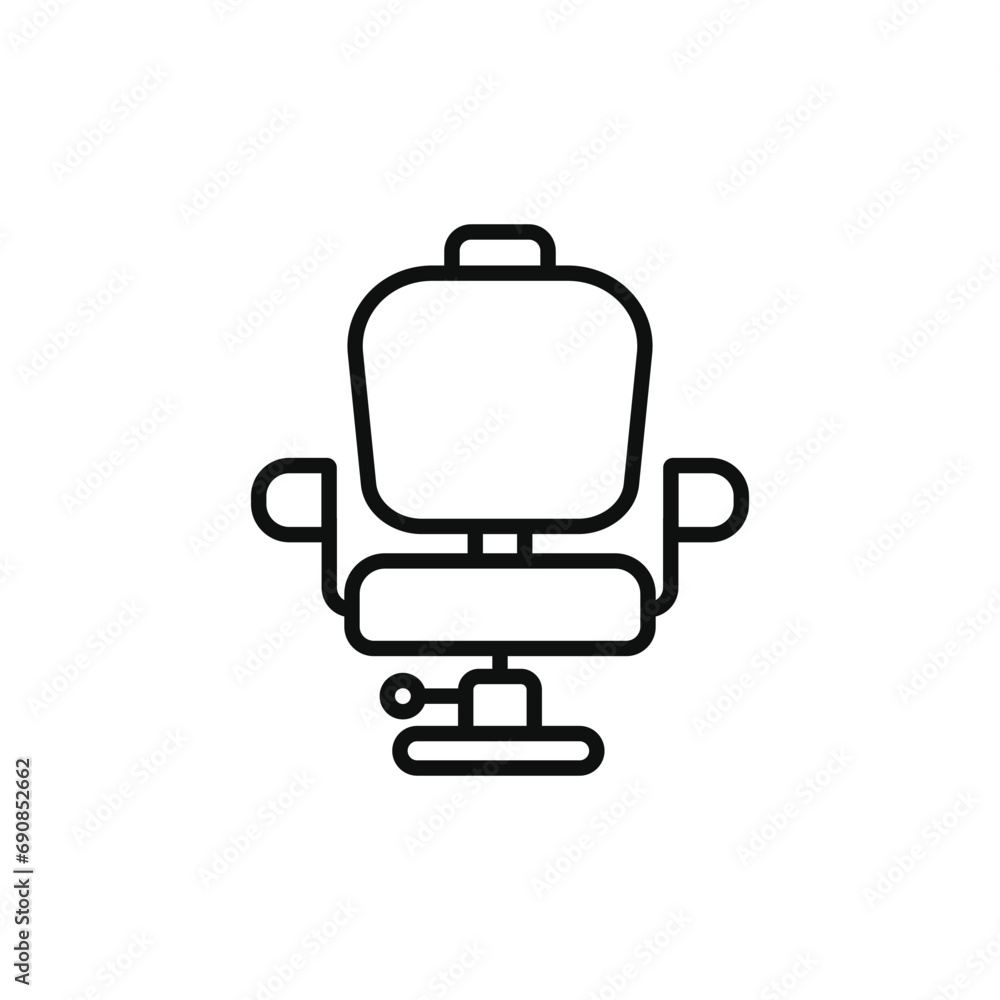 Barber chair line icon isolated on white background Barber chair line icon isolated on white background