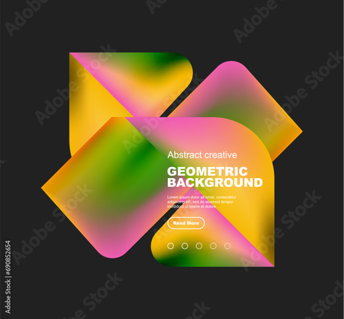 Square and triangle design with fluid gradients, abstract background photo