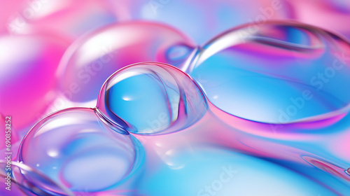 Vibrant Abstract Oil Bubbles Background  Artistic Beauty of Colorful Liquid Swirls - Creative Cosmetic Design for Trendy Contemporary Aesthetics and Modern Backdrops.