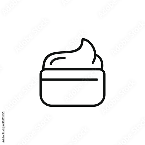 Hair pomade line icon isolated on white background