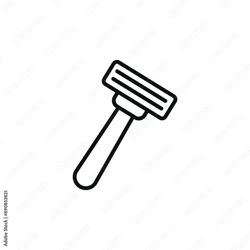 Safety razor line icon isolated on white background Safety razor line icon isolated on white background
