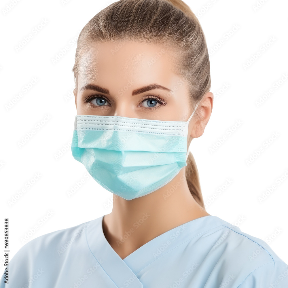 Doctor wears a cloth mask to protect against the virus. Doctor wears a cloth mask to protect against the virus.