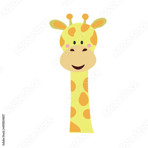giraffe cartoon illustration  yellow giraffe digital art