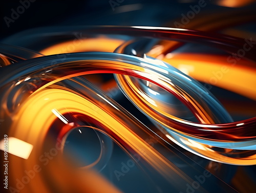 an abstract image of a swirl in orange and blue. Featuring fluid patterns, Visual effect, Advertising design, Motion, and 3D concepts
