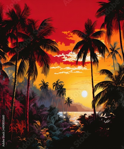 Beautyful Landscape Tropical Sunset