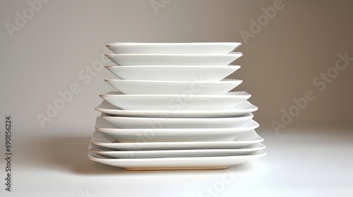 stack of white bowls