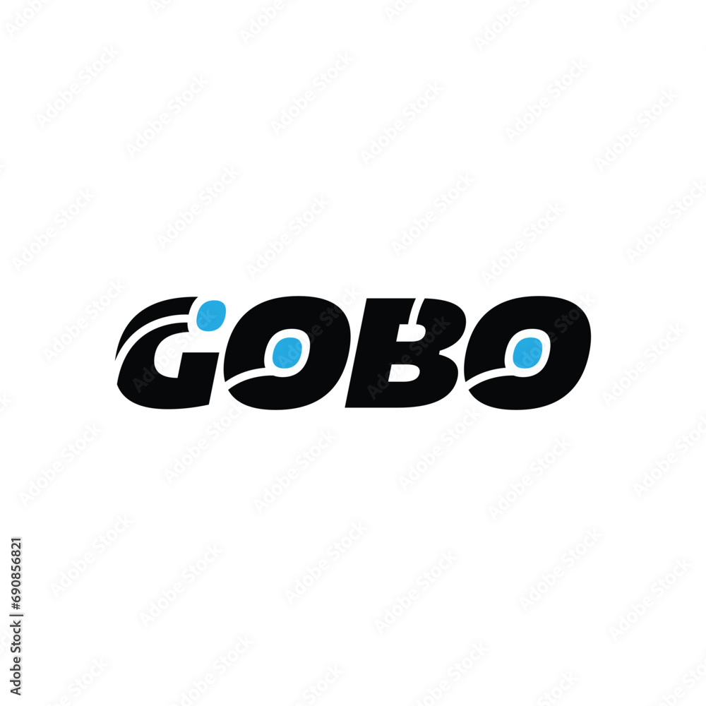 GOBO brand name initial letters monogram.Print GOBO brand name initial letters monogram.Print