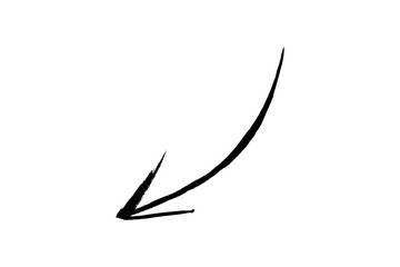 Marked arrow isolated on background. Arrow marker isolated png transparent. arrow marker hand drawn. Arrows icon. Arrow drawn with black marker on white background
