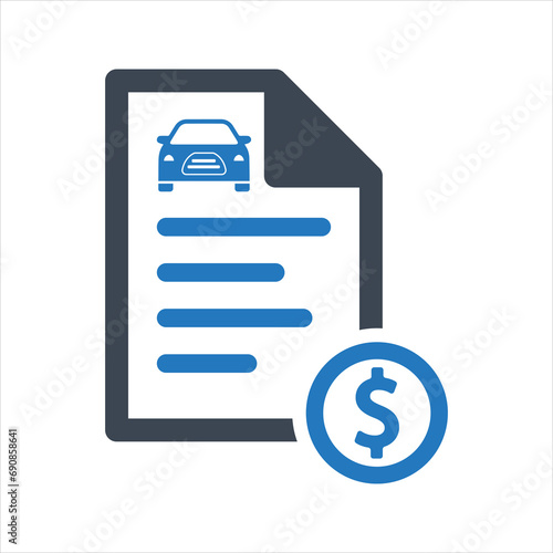 Car insurance icon. Insurance bill, car loan icon © creativeicon