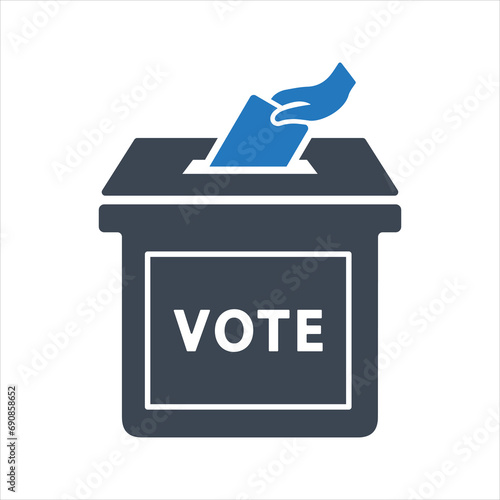 Vote icon. Voting. Ballot box. Election. Polling station icon
