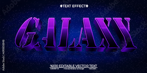 Purple Galaxy Editable Vector 3D Text Effect