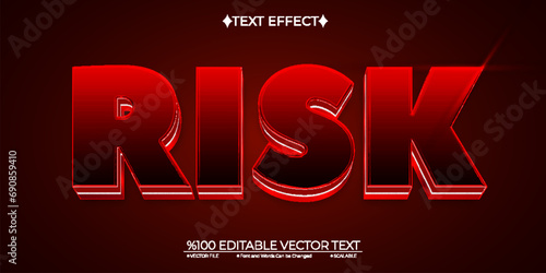 Bold Red Risk Editable Vector 3D Text Effect