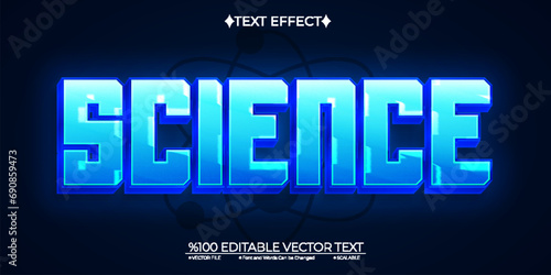 Blue Science Editable Vector 3D Text Effect