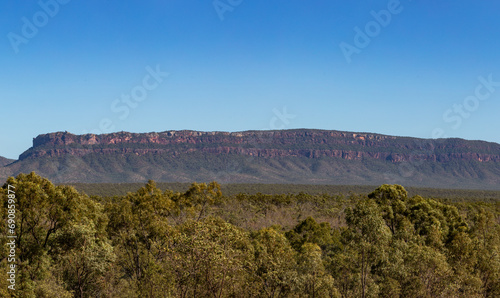Panorama view of Ngarrabullgan (Mt Mulligan) in Far North Queensland.