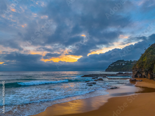 Northern Beaches Sunrise at the seaside with rain clouds