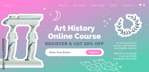 Art history online course, register on website