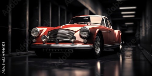 A sport vintage classic car. Life style concept. Race, speed, elegance theme, Generative AI