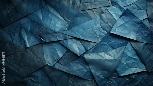 A heap of torn azure sheets, representing the chaos and fragility of the human mind, yet possessing a raw and captivating beauty that cannot be ignored photo