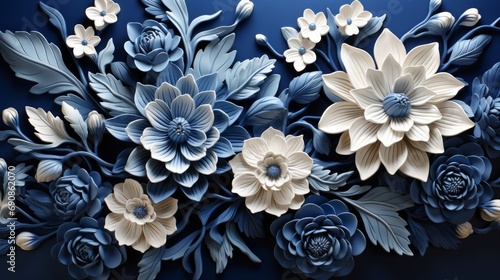 A delicate dance of sky and snow, the blue and white flowers sway in a graceful frenzy, their petals whispering secrets of growth and beauty within the vibrant plant